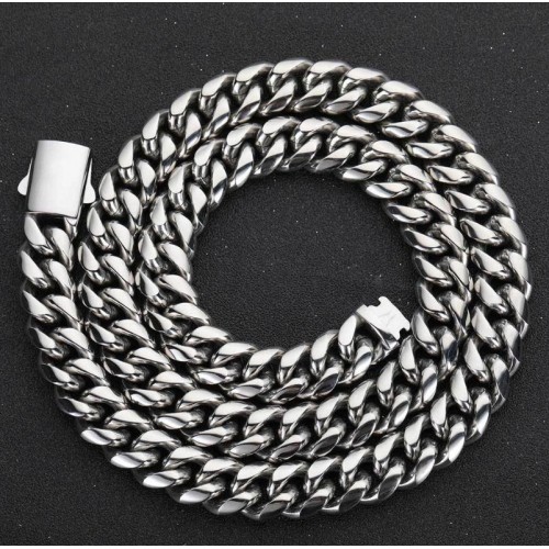 Мужская цепь кубинское плетение Cuban Chain 8 мм, 66 см, нержавеющая сталь