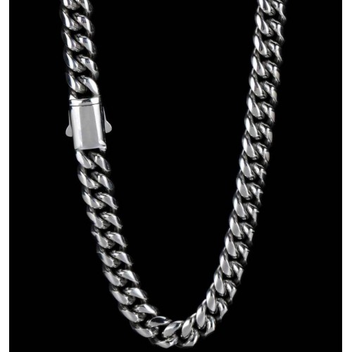 Мужская цепь кубинское плетение Cuban Chain 8 мм, 66 см, нержавеющая сталь