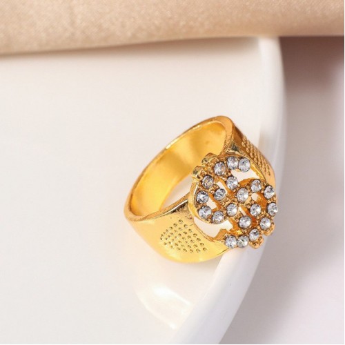 Чоловіче кільце Dollar Sign з кристалами, золотий колір, хіп-хоп стиль, розмір 9