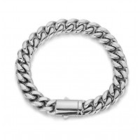 Мужской браслет кубинская цепь Cuban Chain 8 мм из нержавеющей стали, 21.6 см