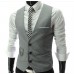 Чоловічий приталений жилет у стилі Гетсбі, світло-сірий, V-подібний виріз
