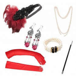 Набор аксессуаров для гангстерской вечеринки, красный, 6 предметов