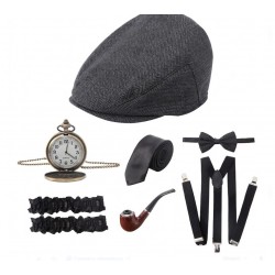 Набор гангстера «Ночь в Чикаго» с кепкой и аксессуарами для вечеринки