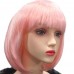 Парик каре розовый с чёлкой