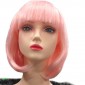 Перука каре рожевого кольору з чубчиком