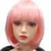 Парик каре розовый с чёлкой