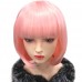 Парик каре розовый с чёлкой
