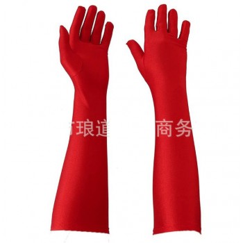 Перчатки красные длинные 42 см для гангстерской вечеринки 1920-х