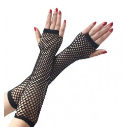 Перчатки сетчатые чёрные 80-х для вечеринки и клуба Перчатки сетчатые чёрные 80-х для вечеринки и клуба