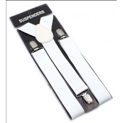 Подтяжки белые 3,5 см на 3 клипсах — стиль Гэтсби Подтяжки белые 3,5 см на 3 клипсах — стиль Гэтсби