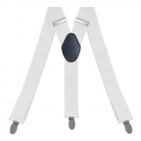 Підтяжки чоловічі білі Y-подібні 3.5 см (3 кліпси) Підтяжки чоловічі білі Y-подібні 3.5 см (3 кліпси)