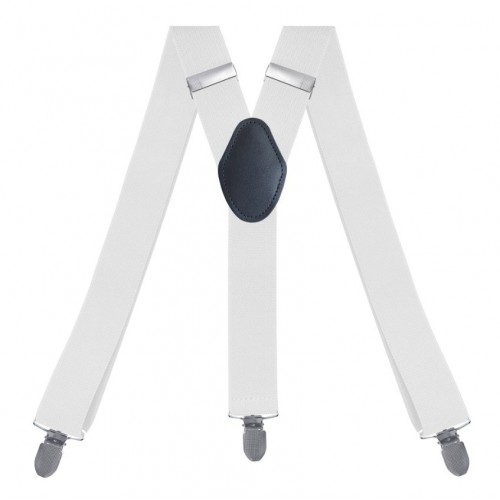 Подтяжки мужские белые Y-образные 3.5 см (3 клипсы)