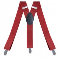 Чоловічі підтяжки червоні Y-подібні 3.5 см (3 кліпси) Чоловічі підтяжки червоні Y-подібні 3.5 см (3 кліпси)
