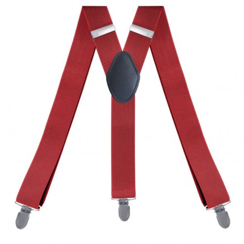 Подтяжки мужские красные Y-образные 3.5 см (3 клипсы)