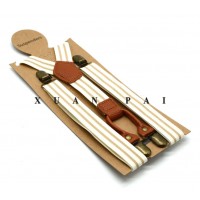 Подтяжки мужские белые полосатые 2,5 см на 4 клипсы, регулируемые, ретро стиль Гэтсби