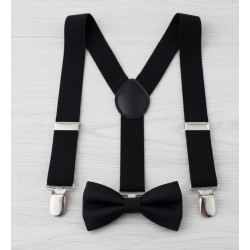 Подтяжки с бабочкой черные для взрослых — набор в стиле Гэтсби 1920-х Подтяжки с бабочкой черные для взрослых — набор в стиле Гэтсби 1920-х