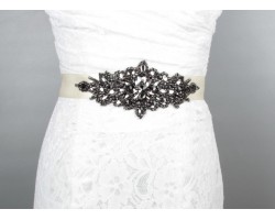 Пояс у стилі Гетсбі «Midnight Deco» з чорними кристалами