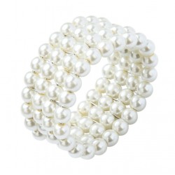 Широкий браслет из стеклянного жемчуга в четыре ряда для гангстерской вечеринки