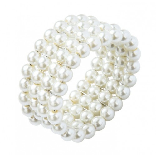 Широкий браслет із скляного перлів у чотири ряди для гангстерської вечірки