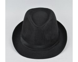 Шляпа федора «Чорний джаз» літня з короткими полями 58 см