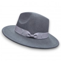 Капелюх федора темно-фіолетовий з бантом унісекс