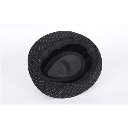 Шляпа гангстера «Белый Чикаго» черная в полоску с белой лентой