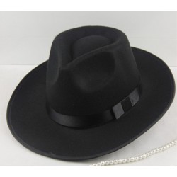 Шляпа гангстера черная с высокой тульей 58 см для вечеринки