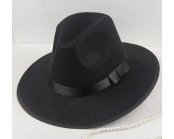 Шляпа гангстера «Ночной Чикаго» черная с широкими полями 58 см