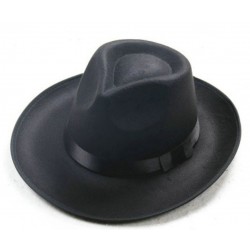 Шляпа гангстера «Шанхайский джаз» черная с широкими полями