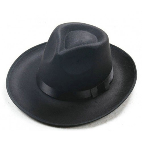 Шляпа гангстера «Шанхайський джаз» чорна з широкими полями