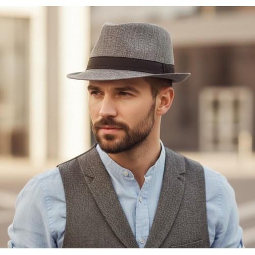 Капелюх Гетсбі з вузькими полями, сірий, 58 см Капелюх Гетсбі з вузькими полями, сірий, 58 см