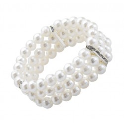 Трёхрядный браслет под жемчуг с блестящими вставками для гангстерской вечеринки