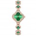 Жіночий годинник браслет Чотирилисник з камінням зелені кварцові
