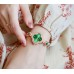 Жіночий годинник браслет Чотирилисник з камінням зелені кварцові