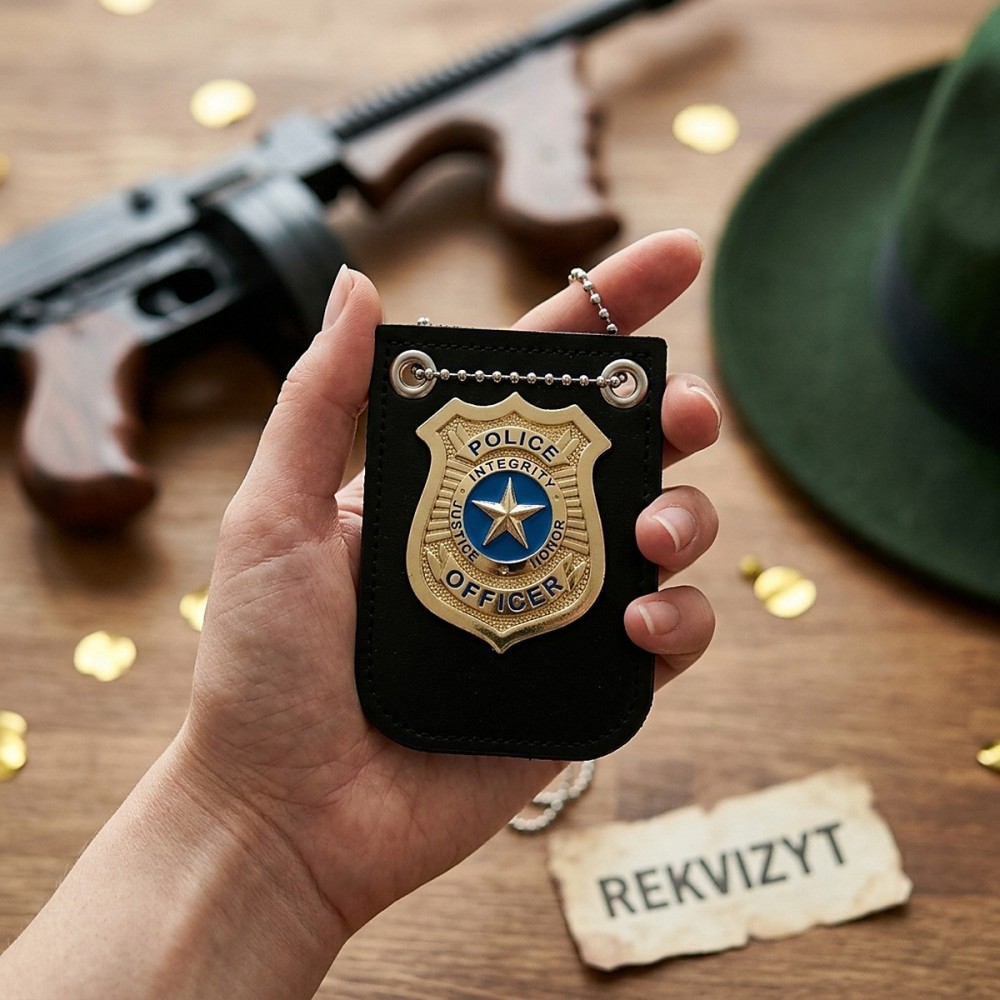 Жетон для гангстерской вечеринки золотой с синим Жетон для гангстерской вечеринки золотой с синим