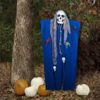Декор для Хэллоуина Призрачный Череп (125см) синий с серым 10085