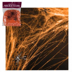 Паутина с пауками (20гр) оранжевая