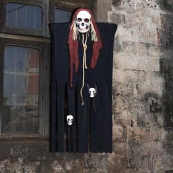 Декор для Хэллоуина Призрачный Череп (125см) черный с бордо 10091