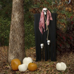 Декор для Хэллоуина Призрачный Череп (95см) черный с пеплом розы 10083