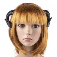 Рога демона Вельзевула на обруче черные Рога демона Вельзевула на обруче черные