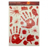 Наклейки криваві сліди Руки 43х30см Наклейки криваві сліди Руки 43х30см