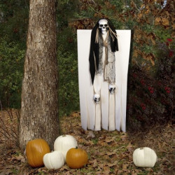 Декор для Хэллоуина Призрачный Череп (95см) белый с черным 10097