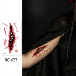 Перекладне татуювання “Око в рані” — водостійкий тимчасовий тату-стікер для Хелловіну, 105×60 мм