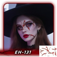Лицьовий стікер-татуювання на Хелловін EH-131 «криваві троянди та шипи» 120×75 мм, водостійкий