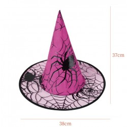 Шапка ведьмы розовая с паутиной, сетчатая, 37×38 см — для Хэллоуина Шапка ведьмы розовая с паутиной, сетчатая, 37×38 см — для Хэллоуина
