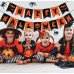 Гірлянда «HAPPY HALLOWEEN» — оранжево-чорні прапорці, 2 ряди, 13×17 см