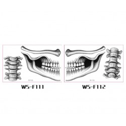 Тату-наклейка «Посмішка Черепа» — 2 аркуші, 120×190 мм