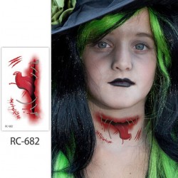 Тимчасове тату на Хелловін — водостійка наклейка-шрам із “кров’ю”, 105×60 мм