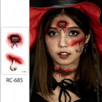 Временные татуировки для лица и тела Halloween, водные наклейки, 105×60 мм