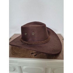 Ковбойская шляпа тёмно-коричневая 58 см – широкополый стиль вестерн